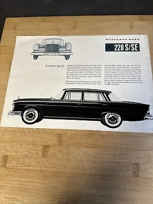Mercedes Benz 220 S & 220 SE Saloon W112 Fintail 1959-65 Original Brochure 2235e • $12.43