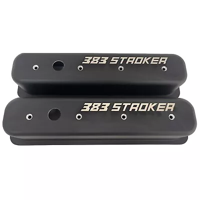 Small Block Chevy 383 Stroker Vortec Center Bolt Tall Valve Covers Black • $199