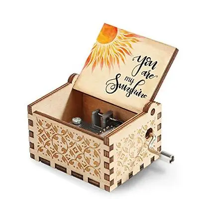 $18.07 • Buy You Are My Sunshine Wood Music Box Vintage Laser Engraved Hand Crank Musical ...