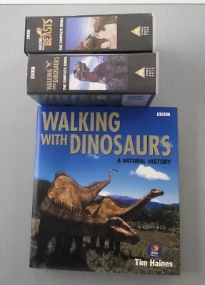 BBC  Walking With Dinosaurs  Book & Videos. Plus  Walking With Beasts  Videos. • £8