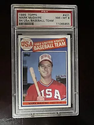 1985 Topps #401 Mark McGwire RC PSA 8 NM-MT 1984 US Baseball Team Oakland A’s • $15.57