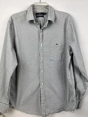 Vineyard Vines Mens Grey/White Classic Fit Tucker Long Sleeve Shirt Size Large • $18.87