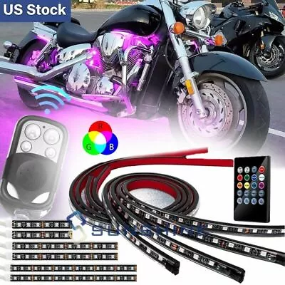 Motorcycle ATV RGB Neon LED Under Glow Neon Light Strip Kit Atmosphere Lights US • $8.99