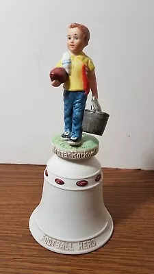 Norman Rockwell Porcelain Bell  Football Hero  1977 Children Series Limited Ed. • $13.50