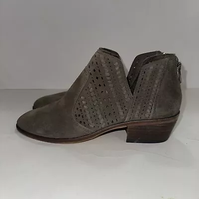 Vince Camuto Suede Ankle Boots Womens Size 10 M Gray Euc • $31.58