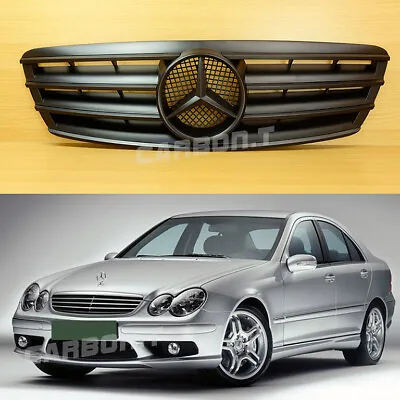 2001-2007 Matte Black 4 FIN Front Grille For BENZ W203 C-class 4 Door Wagon • $149.03