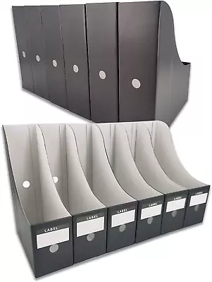 12 Pack Black Magazine File Holder Folder Desk Organizer Document Storage Box • $23.34