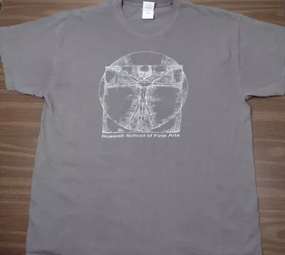 Roswell School Of Fine Arts T-shirt Size XL Alien Space Vitruvian Man Shirt • $19.99