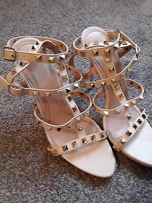 £0.99 • Buy Womans Missguided Cream Fashion Party High Heel Shoe Size 7 UK