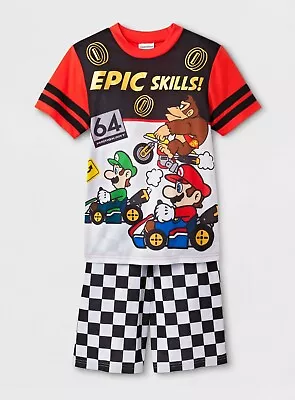 Super Mario Kart T-shirt & Shorts Pajamas Set PJ's Large L 10-12 New • $12.99