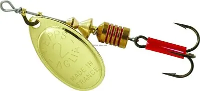 Mepps B2 G Aglia In-Line Spinner 1/6 Oz Plain Treble Hook Gold Blade • $7.83