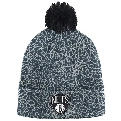 Brooklyn Nets Nba Mitchell & Ness Crack Pattern Pom Cuffed Sports Knit Beanie  • $12.99