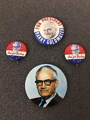 4 Vintage Barry Goldwater Campaign Pin  Button Political Buttons 1960's • $15