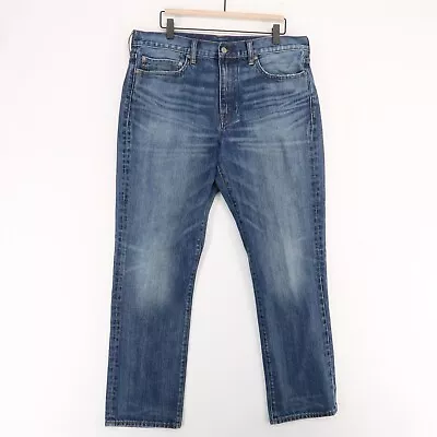 J.Crew 770 Slim Straight Jeans Mens 36x32* Blue 100% Cotton Kaihara Denim • $26.99