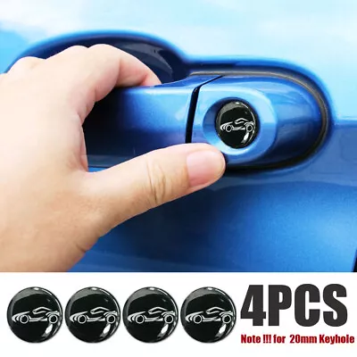 4× 20mm Car Door Lock Keyhole Protection Cover Sticker Decal Accessories Black • $8.88