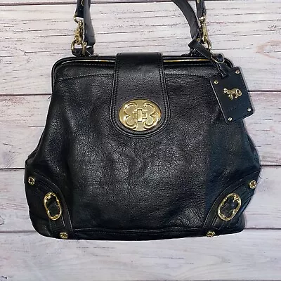 $49.99 • Buy EMMA FOX Womens Newport Frame Black Leather Satchel Bag Purse