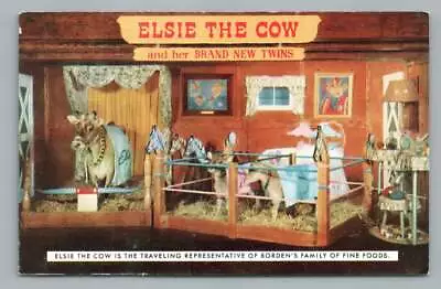 Elsie The Cow ~ Vintage BORDEN'S Dairy Milk Advertising Postcard 1957 • $12.99