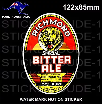 Richmond Bitter Ale Sticker Vintage Vb Melbourne Fosters Carlton Draught • $5.99