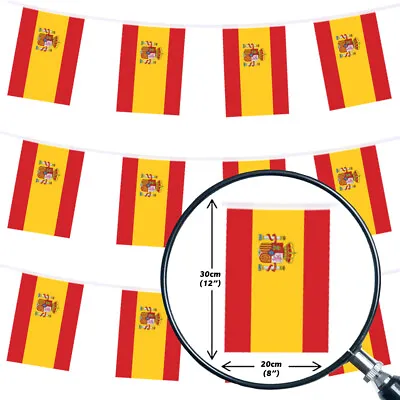 Spain Bunting Large Spanish Pvc Party Decoration National Flags - 33ft / 10m • £5.99