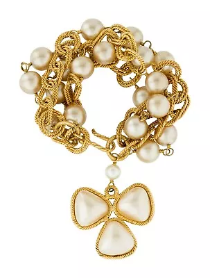 CHANEL Pearl Bracelet Gripoix Goossens Victoria De Castellane 80s Season 28 Gyuh • $2999.56