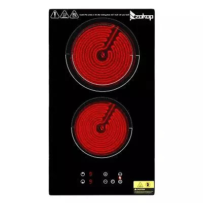 ZOKOP Electric Stove Top Touch 20'' Cooktop 2 Burner Safety Lock 220V 3000W Home • $84.69