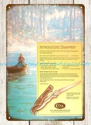 1986 Case Snapper Filet Knife Fishing Metal Tin Sign Apartment Decor • $18.99