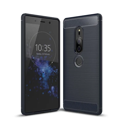 $25.27 • Buy Sony Xperia XZ2 Premium Case Carbon Fiber Look Case Cover Bumper Blau