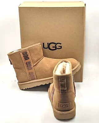 UGG Women's Classic Mini Side Logo II Boots [Chestnut Brown Size 6] - NEW W Box • $99.99