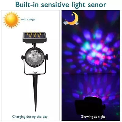 Solar Xmas Spot Lights LED Colour Changing Projection Stake Garden Light Outdoor • $21.87