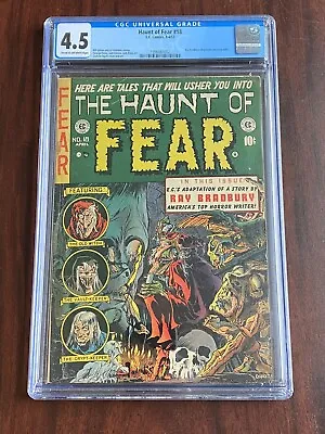 Haunt Of Fear #18 (1953) CGC 4.5 : Old Witch Cover : Ray Bradbury Bio & Story • $650