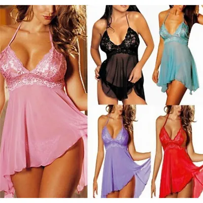 $5.12 • Buy Plus Size Womens Sexy Lingerie Lace Dress Underwear Babydoll Sleepwear+G-stri $6