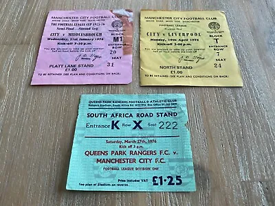 3 X Manchester City Football Match Day Ticket Stubs 1975-76 Season • £5.99