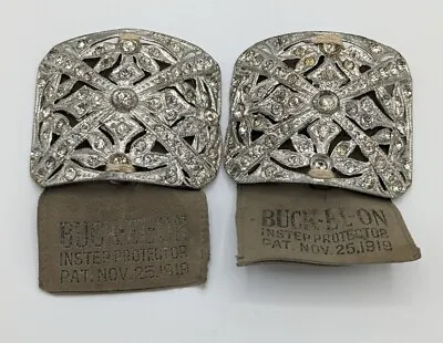 Antique Art Deco Rhinestone Shoe Buckles Buck-El-On 1919 • $39.95