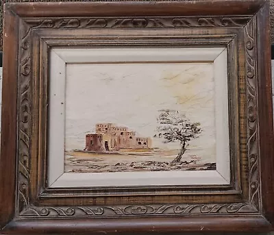 Original Oil Painting By Clinton Baermann 2/68 Desert Casa Scene. • $50