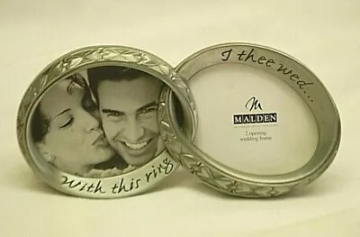 Malden Wedding Rings Picture Frame Pewter Finish 2 Opening • $14.99