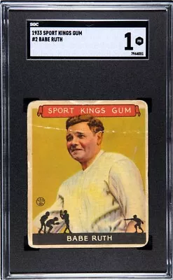 1933 Goudey Sport Kings Babe Ruth #2 SGC 1 - Yankees Good Eye Appeal • $4300