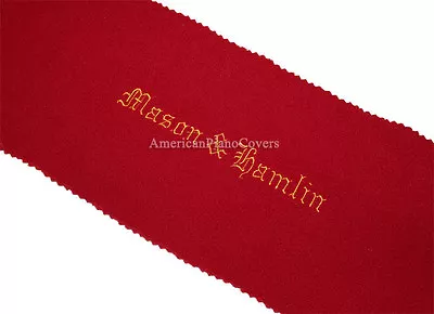 Mason & Hamlin Piano Key Cover - Red Felt Embroidered Keyboard Cover • $20.79