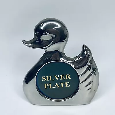 Vintage Silver Plated Duck Photo Frame Miniature Mantel Round Stand 8x7x4 Cm • £14