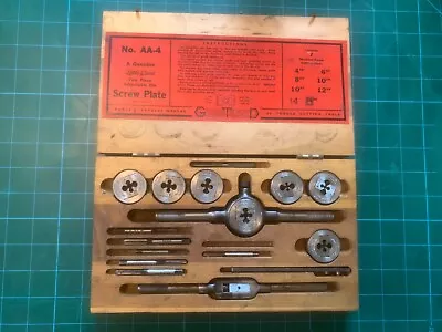 Vintage GTD AA-4 Screw Plate Tap & Die Set Greenfield USA • $19.99