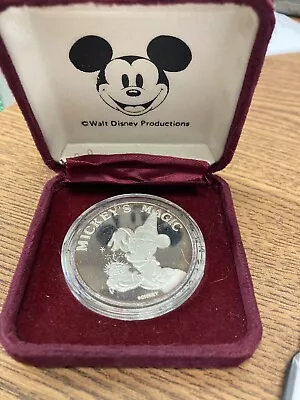 1987 First Edition Mickeys Magic Good Luck 999 Silver~box & Coa~02083~ • $21.50