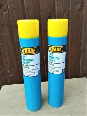 2 X YELLOW Line Marker Paint 750ml  - Grass Wood Concrete Asphalt Composites • £22.95