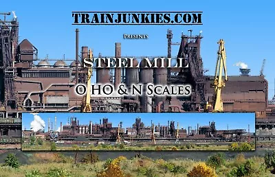 TrainJunkies Steel Mill Model Railroad Backdrop • $84.95