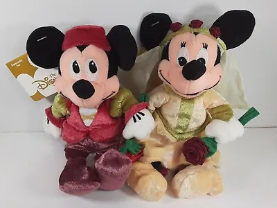 Disney Store Mickey & Minnie Mouse Romeo Juliet 8  Mini Bean Bag Plush Set Of 2 • $13.95