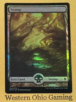 Magic The Gathering Battle For Zendikar Swamp #260/274 Full Art Foil Land MTG • $6.99