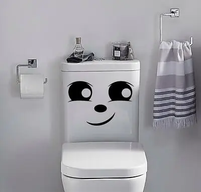 £2.75 • Buy Toilet Funny Sticker HAPPY SMILEY Vinyl Decal Bathroom Wall Seat Home Decor V2