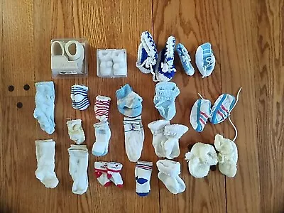 Vintage Lot Baby Booties Socks Crocheted Various Sizes Wee Walker Hobbie Horse • $30