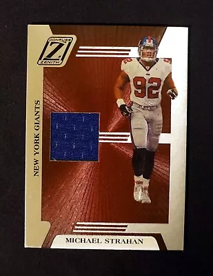 $12 • Buy 2005 Donruss Zenith Z-Jerseys Game Worn GU Michael Strahan #Z-60 HOF Relic Patch
