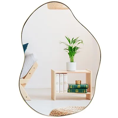 Irregular Wall Mirror Metal Frame Asymmetrical Mirror Decorative Vanity Mirror • £64.95