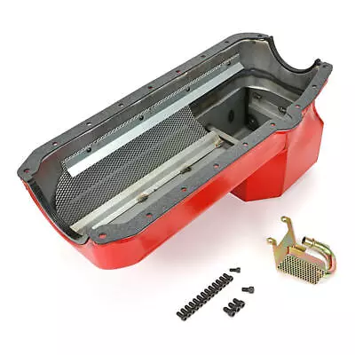 Hamburger Engine Oil Pan 1099; Econo-Series Drag Race 7qt Red For Chevy S-10 SBC • $333.56