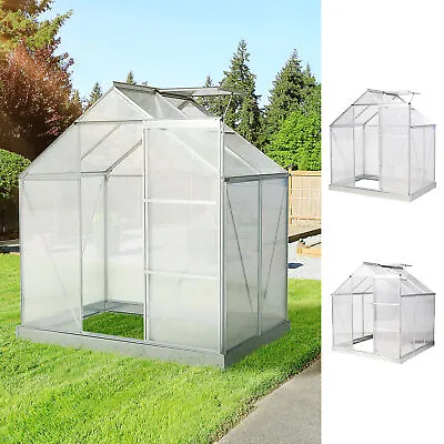 £231.99 • Buy 4x6/6x6FT Walk-In Greenhouse Polycarb Panels Aluminium Frame Sliding Door Window